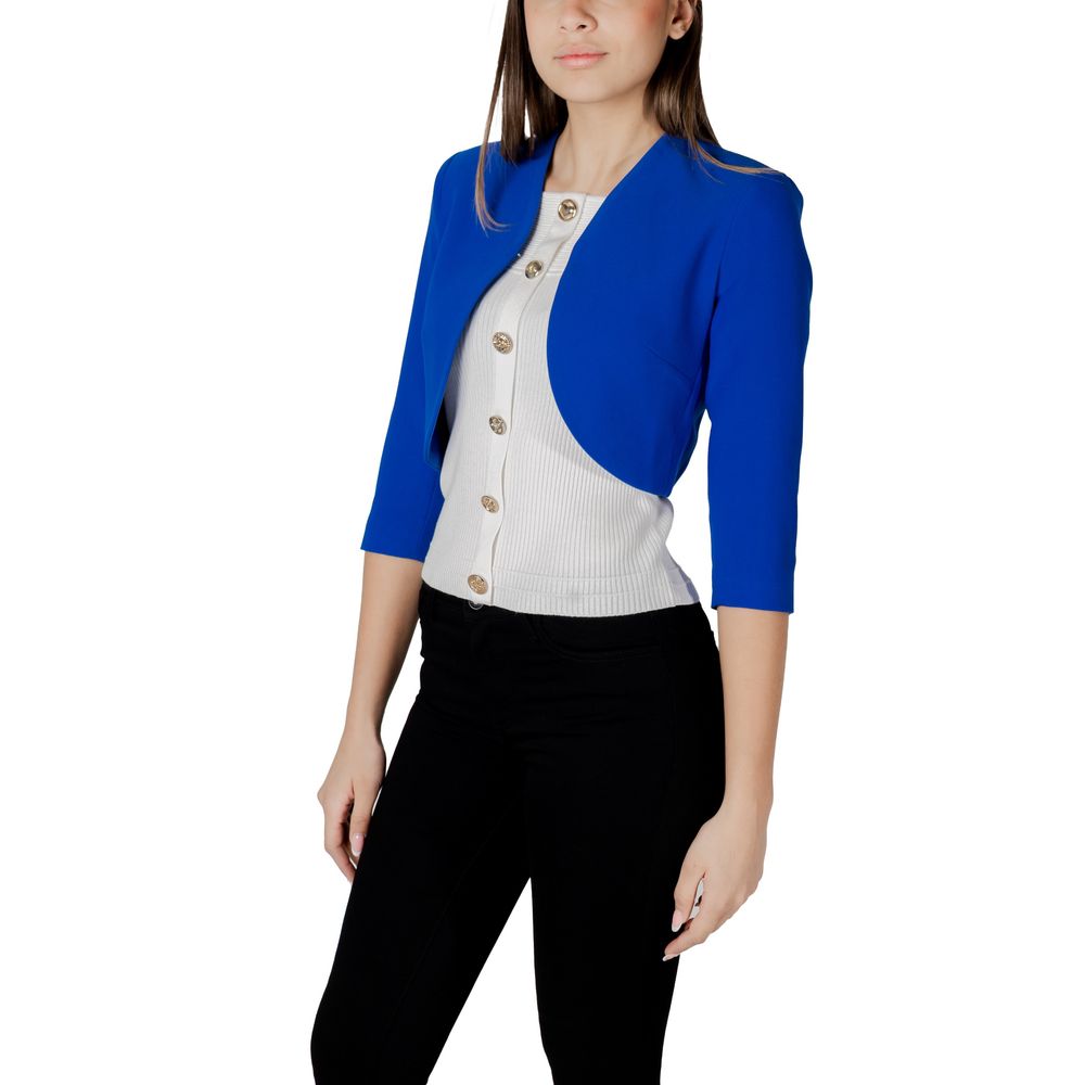Jacket by Morgan De Toi for women in stretch polyester & viscose blue presents a authentic silhouette, artfully detailed with a authentic and functional for a premium authentic finish.