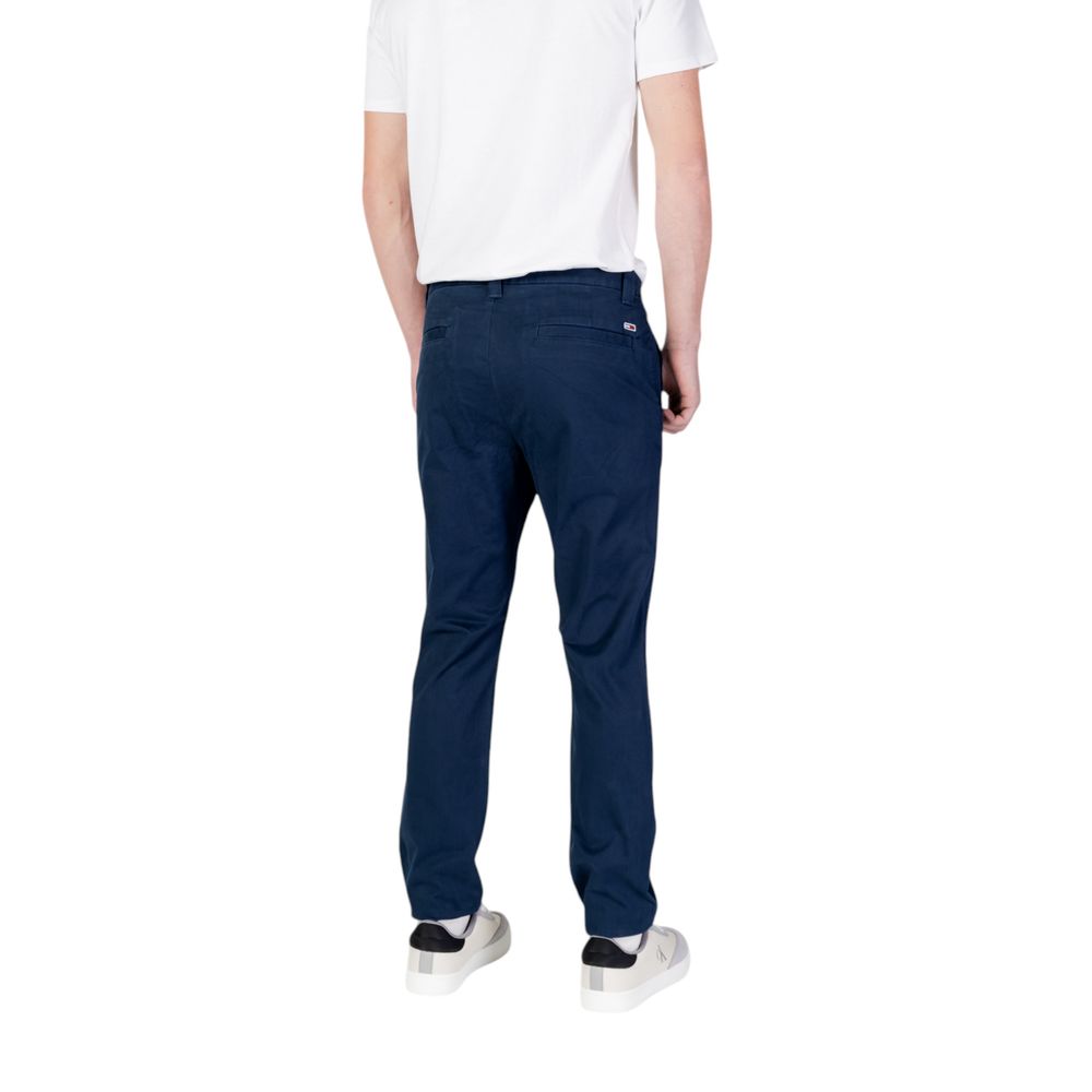 Trousers by Tommy Hilfiger Jeans for men in stretch cotton blue features a artisanal silhouette, showcasing a sophisticated skinny & slim with a long and for a artisanal finish.