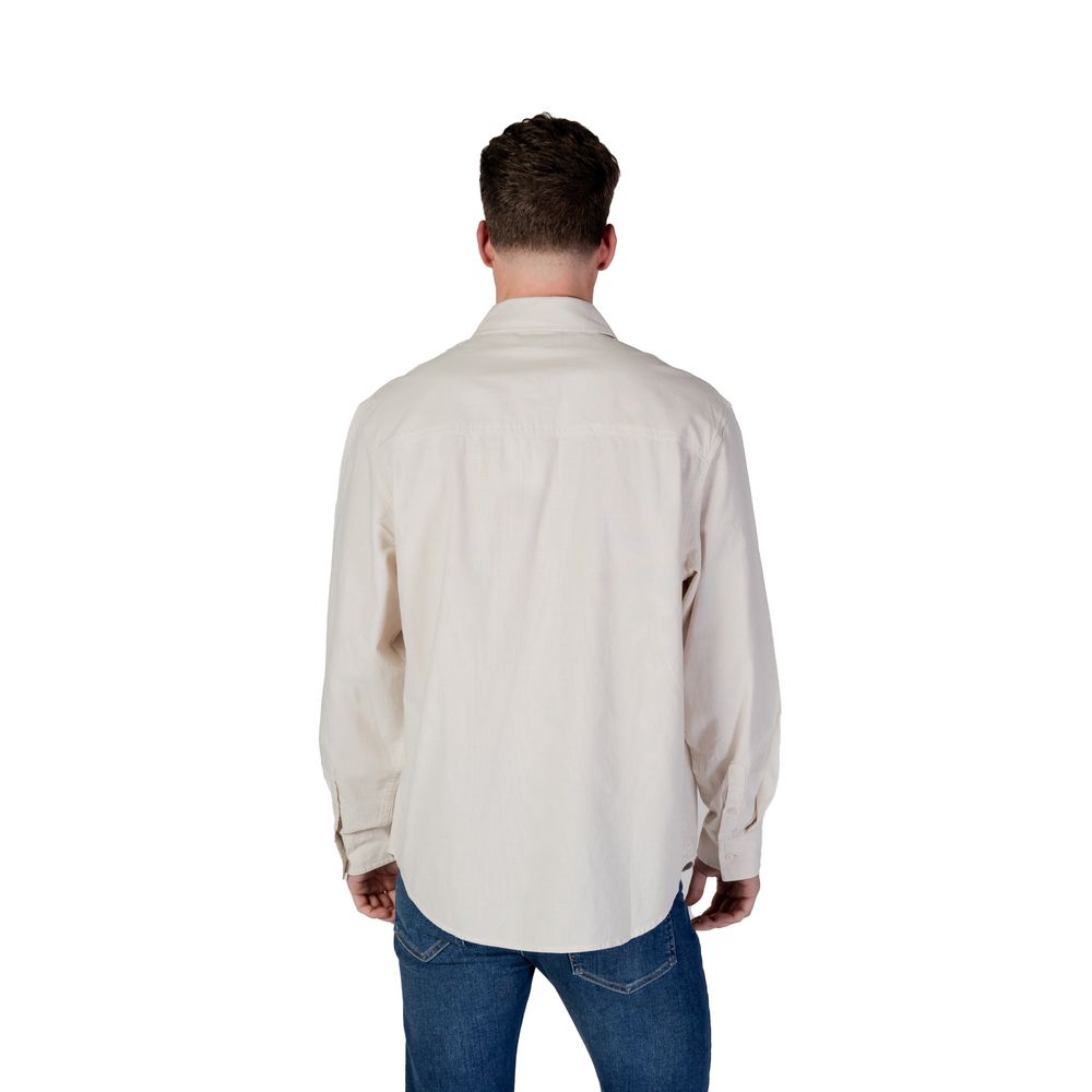 Calvin Klein Jeans Men's Long-Sleeve Cotton Shirt - Beige