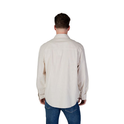 Calvin Klein Jeans Men's Long-Sleeve Cotton Shirt - Beige