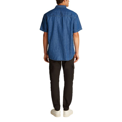 Calvin Klein Jeans Men's Lyocell & Denim Cotton Shirt - Blue