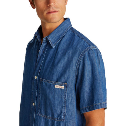 Calvin Klein Jeans Men's Lyocell & Denim Cotton Shirt - Blue