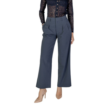 Calvin Klein Jeans Women's Wide High-Rise Stretch Viscose Polyester Trousers - Gray