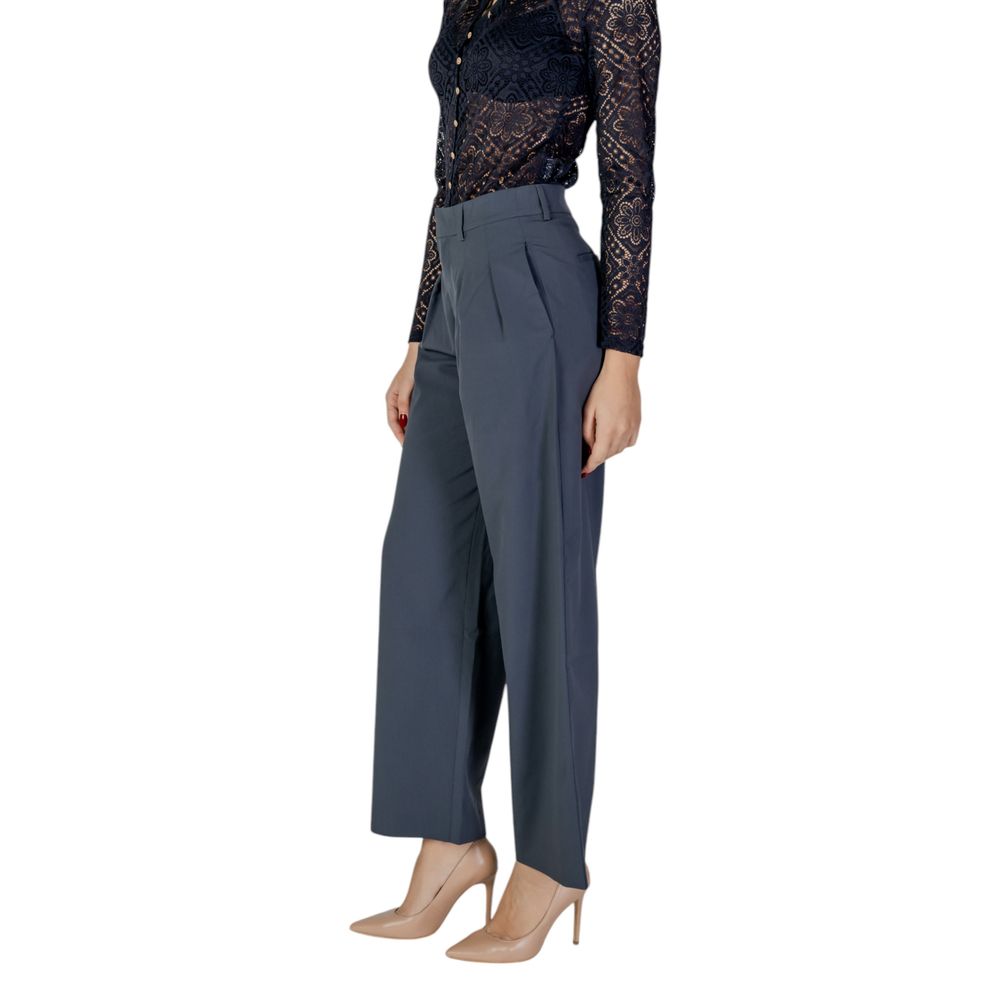 Calvin Klein Jeans Women's Wide High-Rise Stretch Viscose Polyester Trousers - Gray