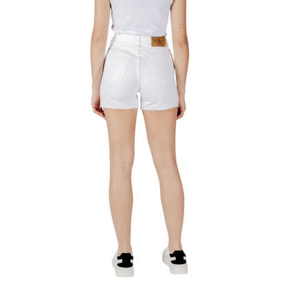 Calvin Klein Jeans Women's Mom Cotton Denim Shorts - White