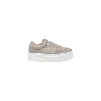 Sneakers by Calvin Klein Jeans for women in cotton beige features an opulent silhouette from the Women's Padded Casual Cotton Sneakers collection, showcasing a signature casual style with an opulent finish.