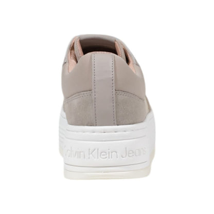 Sneakers by Calvin Klein Jeans for women in cotton beige presents a sumptuous silhouette, artfully capturing the essence of the Women's Padded Casual Cotton Sneakers with its sumptuous casual style design.