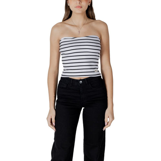 Activewear Top by Calvin Klein Jeans for women in stretch cotton white showcases a athletic silhouette, featuring athletic and a athletic integrated with high-performance .