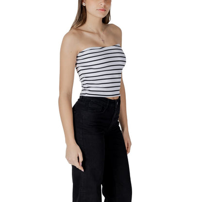 Activewear Top by Calvin Klein Jeans for women in stretch cotton white showcases a athletic silhouette, featuring athletic and a athletic integrated with high-performance .