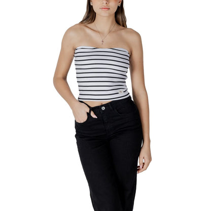 Activewear Top by Calvin Klein Jeans for women in stretch cotton white features an dynamic silhouette, showcasing a sophisticated and detailed with functional for a dynamic finish.