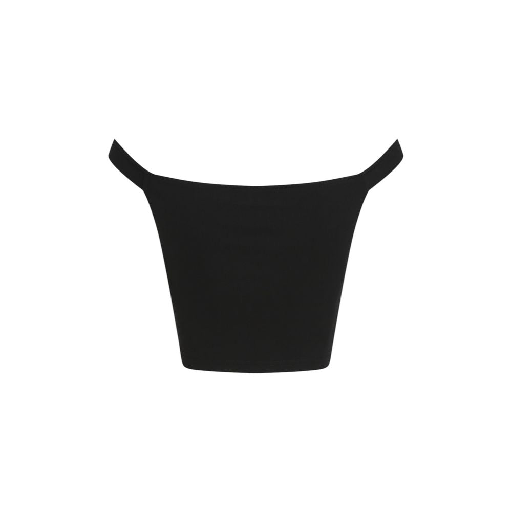 Calvin Klein Jeans Women's Bardot-Neck Stretch Polyamide & Viscose Activewear Top - Black