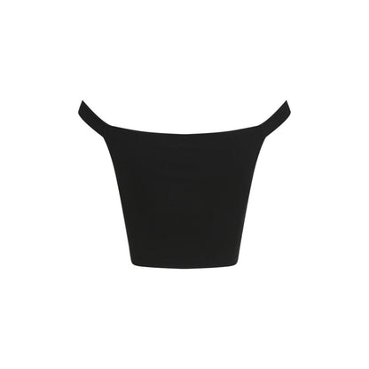 Calvin Klein Jeans Women's Bardot-Neck Stretch Polyamide & Viscose Activewear Top - Black