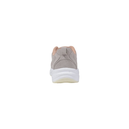 Sneakers by Calvin Klein Jeans for women in leather gray presents a sumptuous silhouette, artfully capturing the essence of the Women's Padded Athletic Casual Leather Sneakers with its sumptuous athletic casual style design.