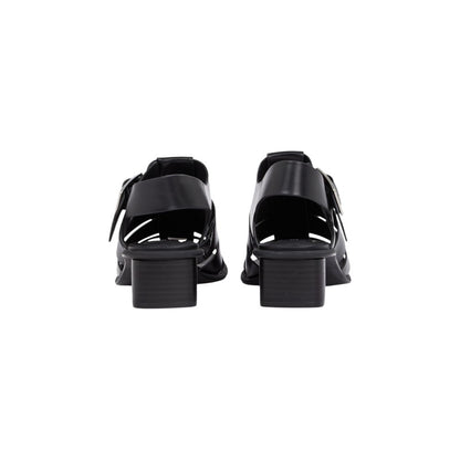 Flat Sandals by Calvin Klein Jeans for women in polyester & polyurethane and black presents a sculptural silhouette, showcasing the signature style of the Women's Polyester & Polyurethane Flat Sandals with a sculptural flat and sculptural .