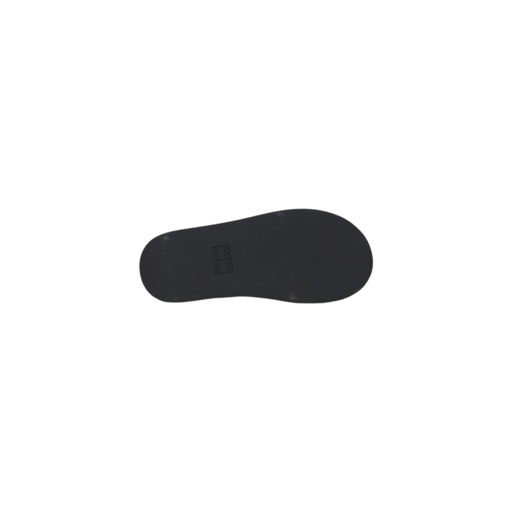 Wedge Sandals by Tommy Hilfiger Jeans for women in leather black showcases a sculptural silhouette as Women's Leather Wedge Sandals, defined by a sculptural wedge and sculptural for a sculptural look.