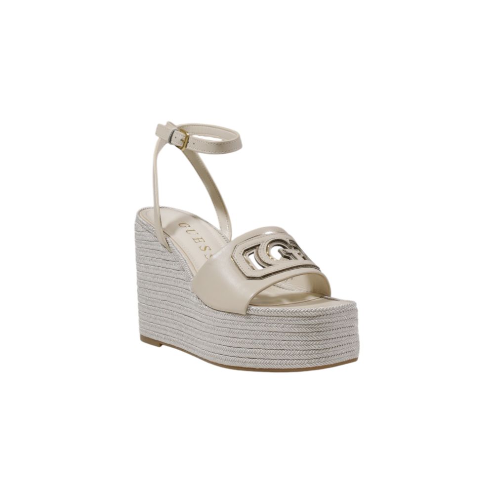 High-Heel Wedge Ankle Strap Pumps Heels by Guess for women in polyurethane cream features an effortlessly chic silhouette from the Women's Polyurethane High-Heel Wedge Ankle Strap Pumps Heels collection, showcasing a high-heel wedge and effortlessly chic for a effortlessly chic look.