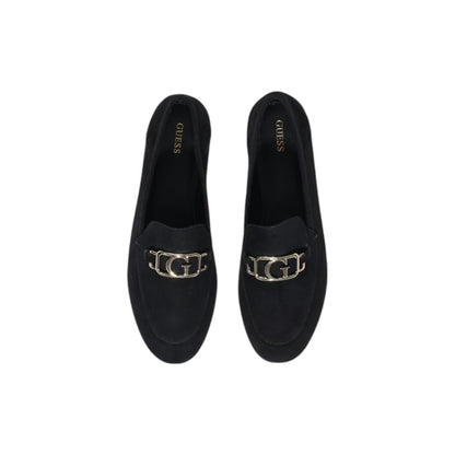 Platform Loafers Pumps Heels by Guess for women in leather black features an effortlessly chic silhouette from the Women's Leather Platform Loafers Pumps Heels collection, showcasing a platform and effortlessly chic for a effortlessly chic look.