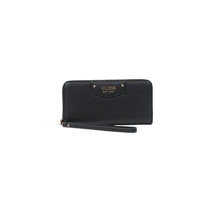 Wallet by Guess for women in pebbled poly leather black showcases a discerning silhouette, artfully capturing the essence of Downtown Chic Pebbled Poly Leather Wallet with its functional .