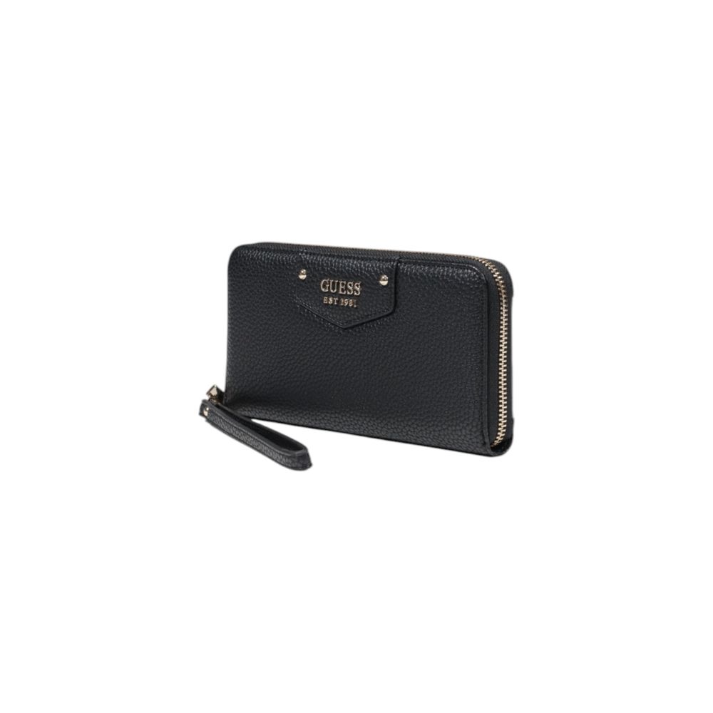Wallet by Guess for women in pebbled poly leather black presents a architectural silhouette from the Downtown Chic Pebbled Poly Leather Wallet collection, showcasing architectural for a architectural finish.