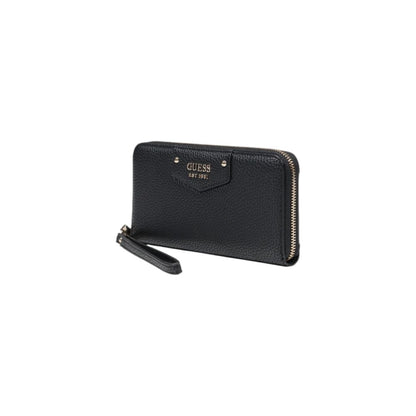 Wallet by Guess for women in pebbled poly leather black presents a architectural silhouette from the Downtown Chic Pebbled Poly Leather Wallet collection, showcasing architectural for a architectural finish.