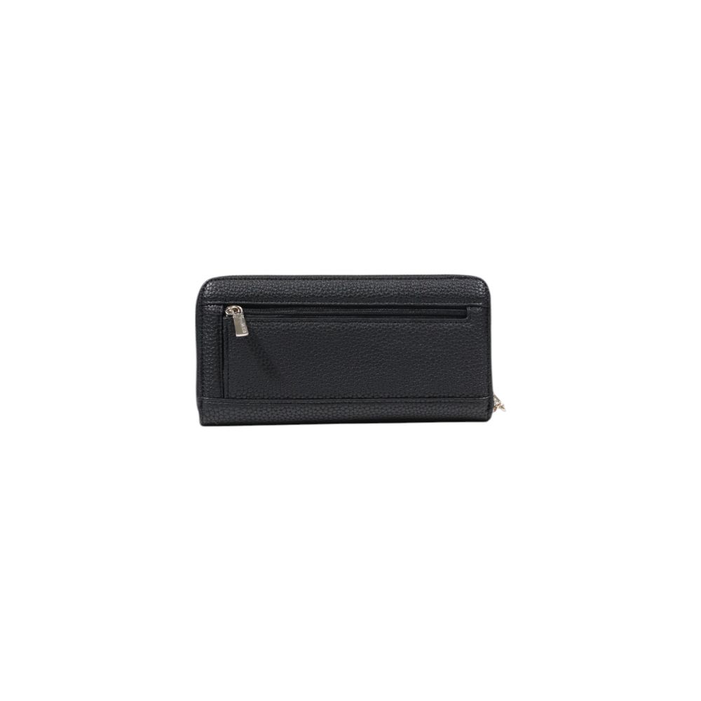 Wallet by Guess for women in pebbled poly leather black presents a streamlined silhouette, showcasing the sophisticated design of the Downtown Chic Pebbled Poly Leather Wallet collection with functional .