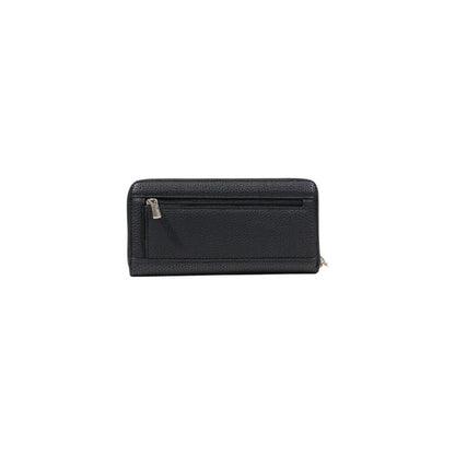 Wallet by Guess for women in pebbled poly leather black presents a streamlined silhouette, showcasing the sophisticated design of the Downtown Chic Pebbled Poly Leather Wallet collection with functional .