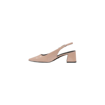 Slingback Sandals by Guess for women in polyethylene & polyurethane pink features an statuesque silhouette from the Women's Polyethylene & Polyurethane Slingback Sandals collection, showcasing a statuesque block-heel and elegant pointed toe style.