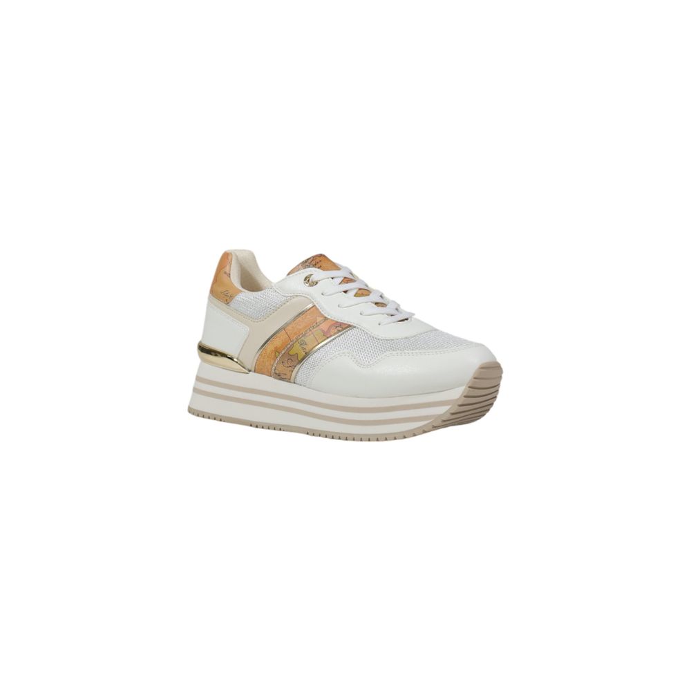 Sneakers by Alviero Martini Prima Classe for women in polyester polyurethan & polyethylene white presents a sumptuous silhouette from the Women's Lightweight Fashion Polyester Polyurethan & Polyethylene Sneakers collection, showcasing a sumptuous fashion style for an elevated aesthetic.