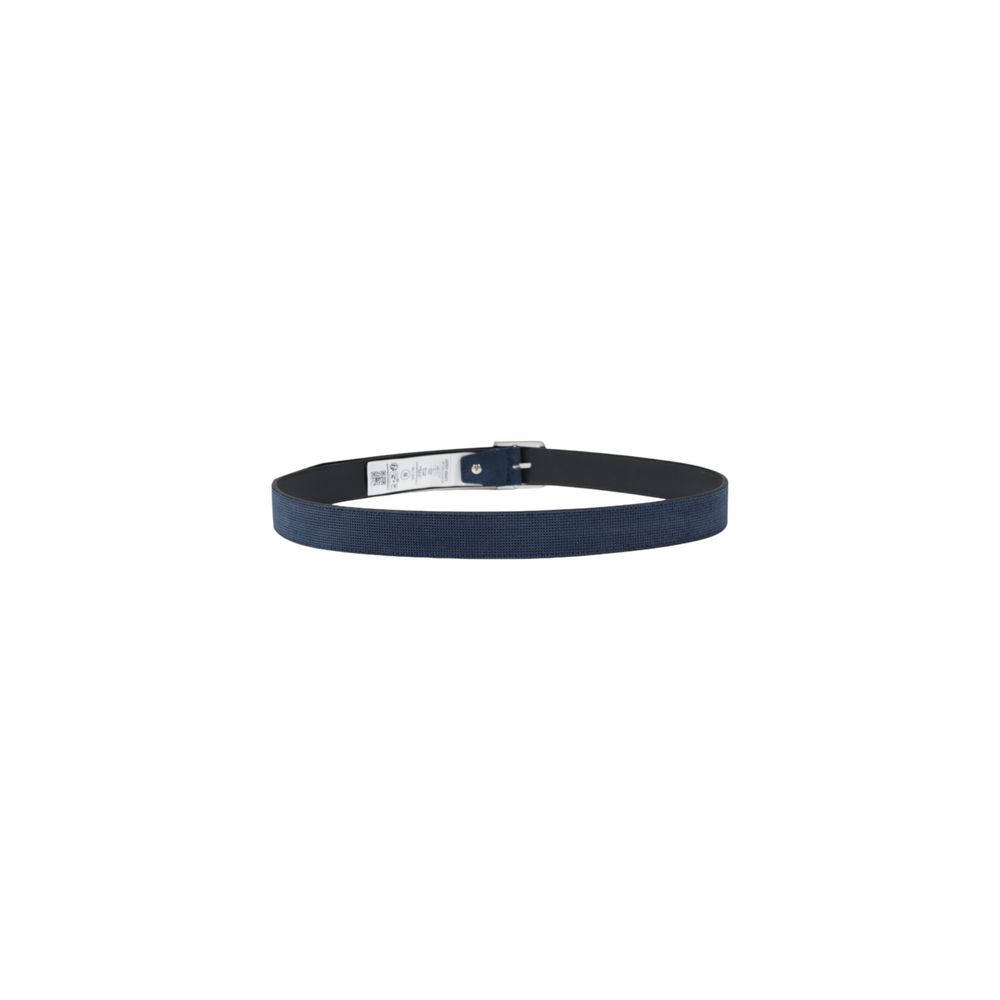 Belt by Antony Morato for men in leather & metal blue features an artisanal finish, elegantly showcasing the signature style and artisanal craftsmanship of the Leather & Metal Belt design.