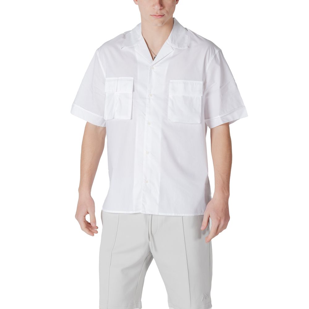 Antony Morato Men's Short-Sleeve Lyocell & Cotton Shirt - White
