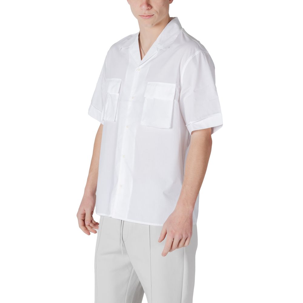 Antony Morato Men's Short-Sleeve Lyocell & Cotton Shirt - White