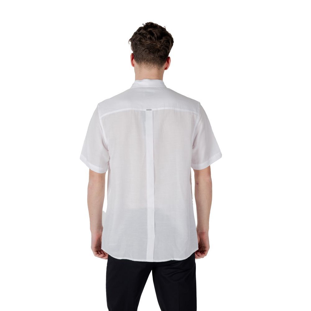 Antony Morato Men's Lightweight Short-Sleeve Linen & Lyocell Shirt - White