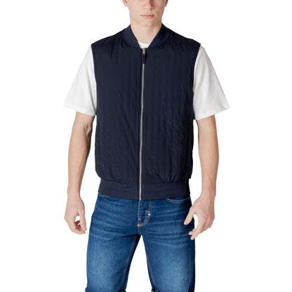 Bomber Jacket by Antony Morato for men in cotton polyester blue features a dramatic silhouette, showcasing a sophisticated and distinctive pockets for a dramatic aesthetic.
