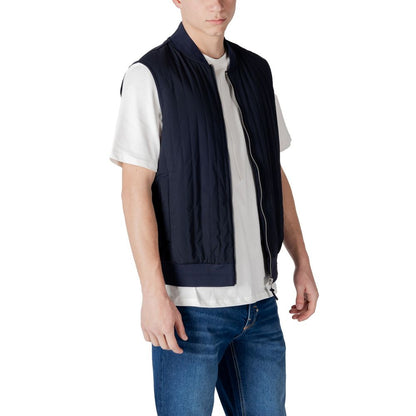 Bomber Jacket by Antony Morato for men in cotton polyester blue features an contemporary silhouette, showcasing a sophisticated and contemporary pockets for a truly refined look.