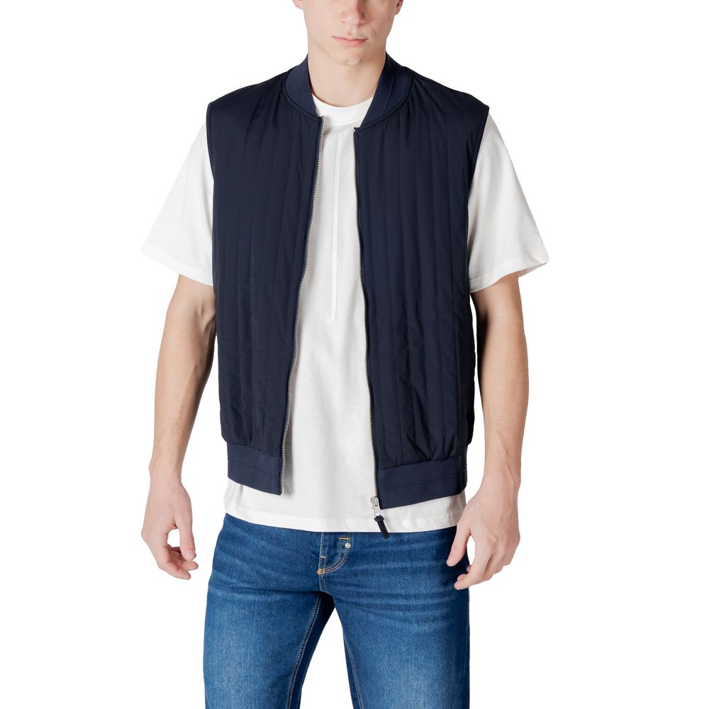 Bomber Jacket by Antony Morato for men in cotton polyester blue showcases a bohemian silhouette, artfully detailed with a bohemian and signature pockets for a truly bohemian finish.