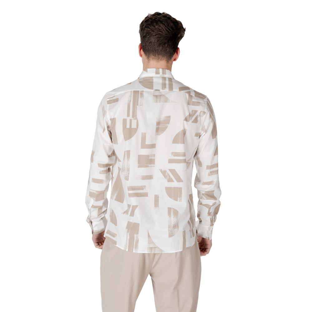 Shirt by Antony Morato for men in viscose & denim cotton beige, featuring a nuanced and nuanced for a sophisticated finish.