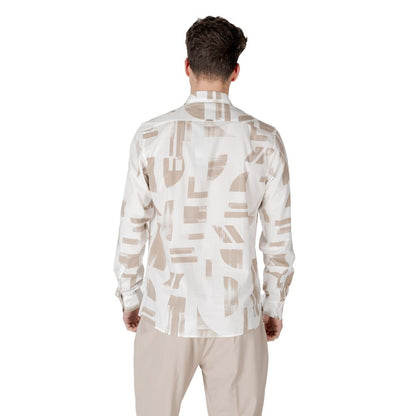 Shirt by Antony Morato for men in viscose & denim cotton beige, featuring a nuanced and nuanced for a sophisticated finish.