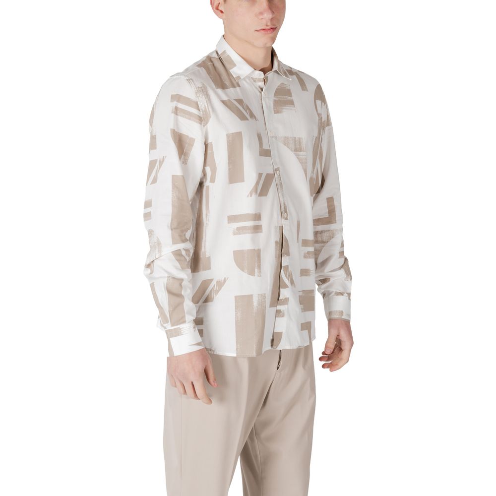 Shirt by Antony Morato for men in viscose & denim cotton beige features an polished silhouette, showcasing a sophisticated and detail for a truly polished finish.