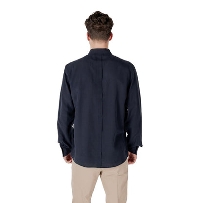 Shirt by Antony Morato for men in linen & lyocell blue, featuring a nuanced and nuanced for a sophisticated finish.