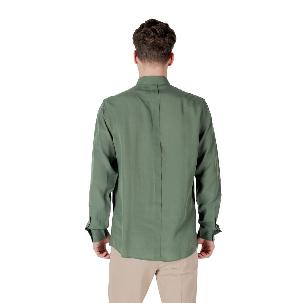 Antony Morato Men's Lightweight Long-Sleeve Linen & Lyocell Shirt - Green