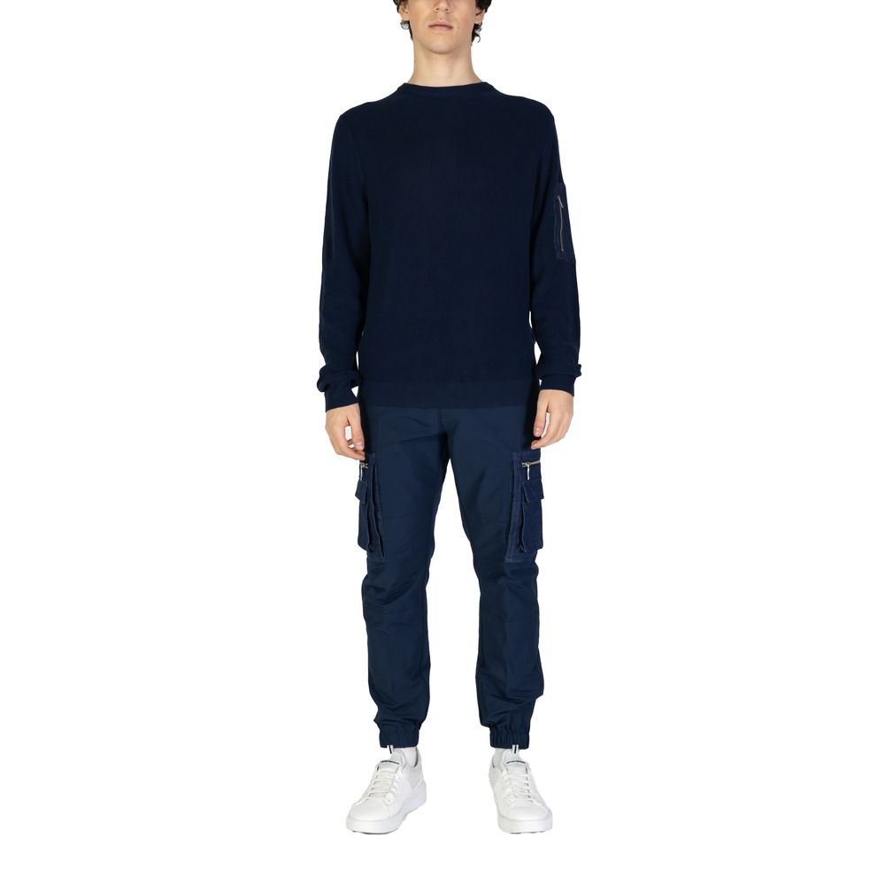 Sweatshirt by Antony Morato for men in viscose cotton blue showcases a slouchy chic silhouette, artfully detailed with a slouchy chic and for a slouchy chic finish.