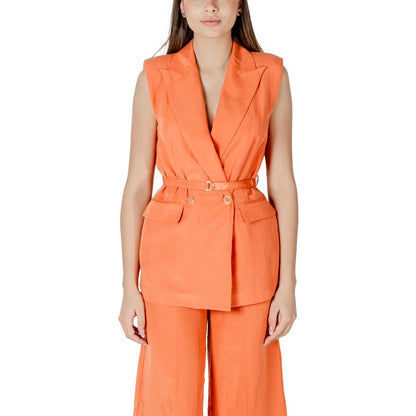 Liu Jo Women's Lightweight Double-Breasted Linen & Lyocell Vest - Orange