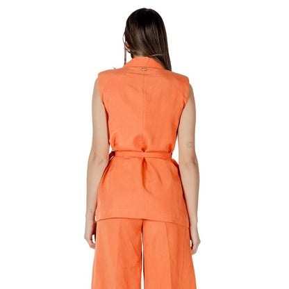 Liu Jo Women's Lightweight Double-Breasted Linen & Lyocell Vest - Orange