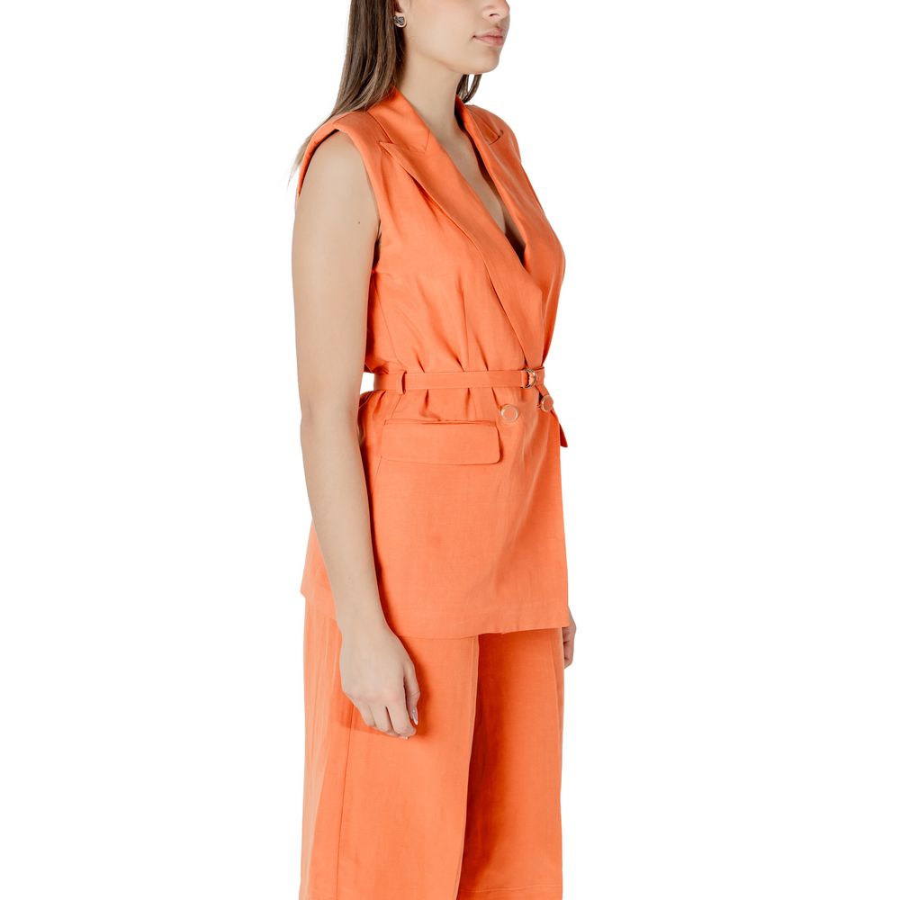 Liu Jo Women's Lightweight Double-Breasted Linen & Lyocell Vest - Orange