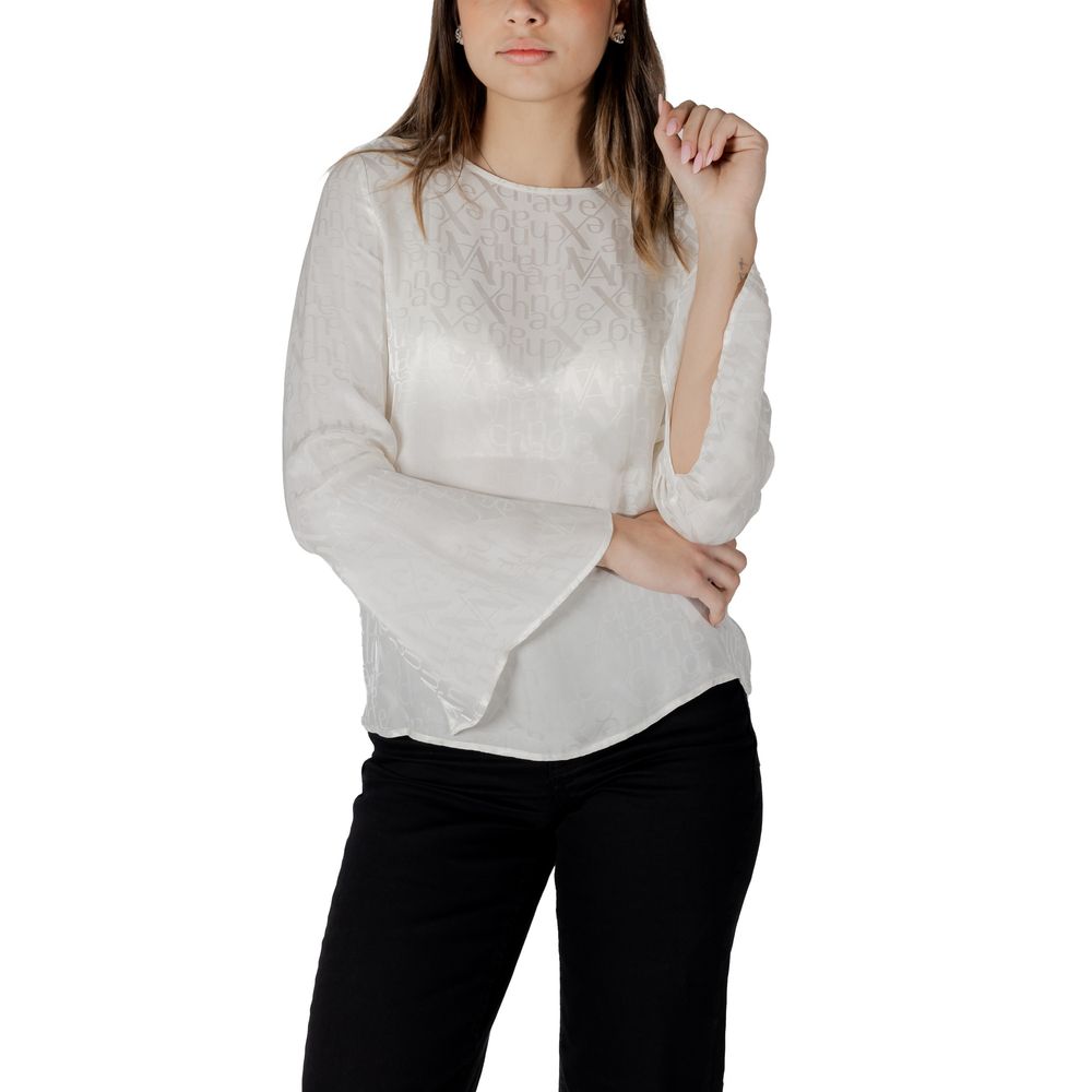 Shirt by Armani Exchange for women in viscose cream showcases a sublime silhouette, artfully detailed with a sublime and for a sophisticated, sublime finish.