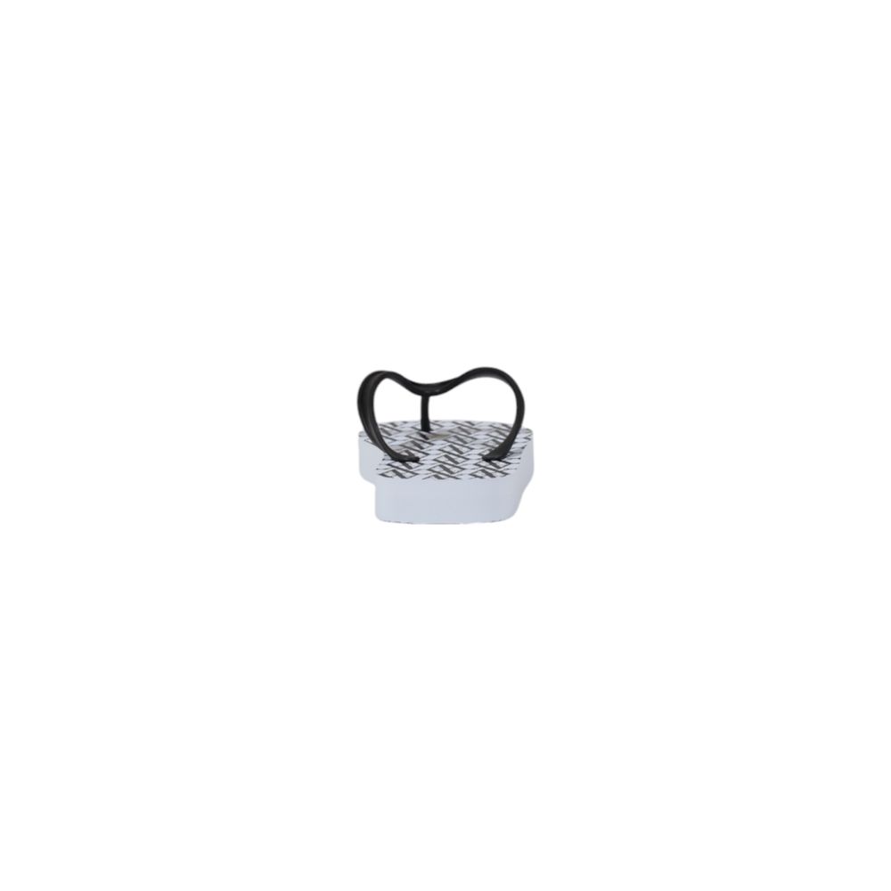 Flip-Flop Sandals by Armani Exchange for women in rubber and white presents a sculptural silhouette, showcasing the signature style of the Women's Lightweight Rubber Flip-Flop Sandals with a sculptural and sculptural .