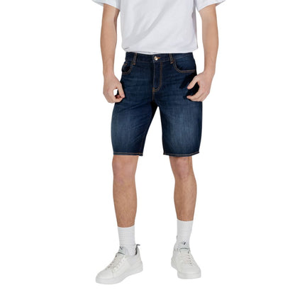 Armani Exchange Men's Regular-Fit Stretch Cotton Bermuda Shorts - Blue