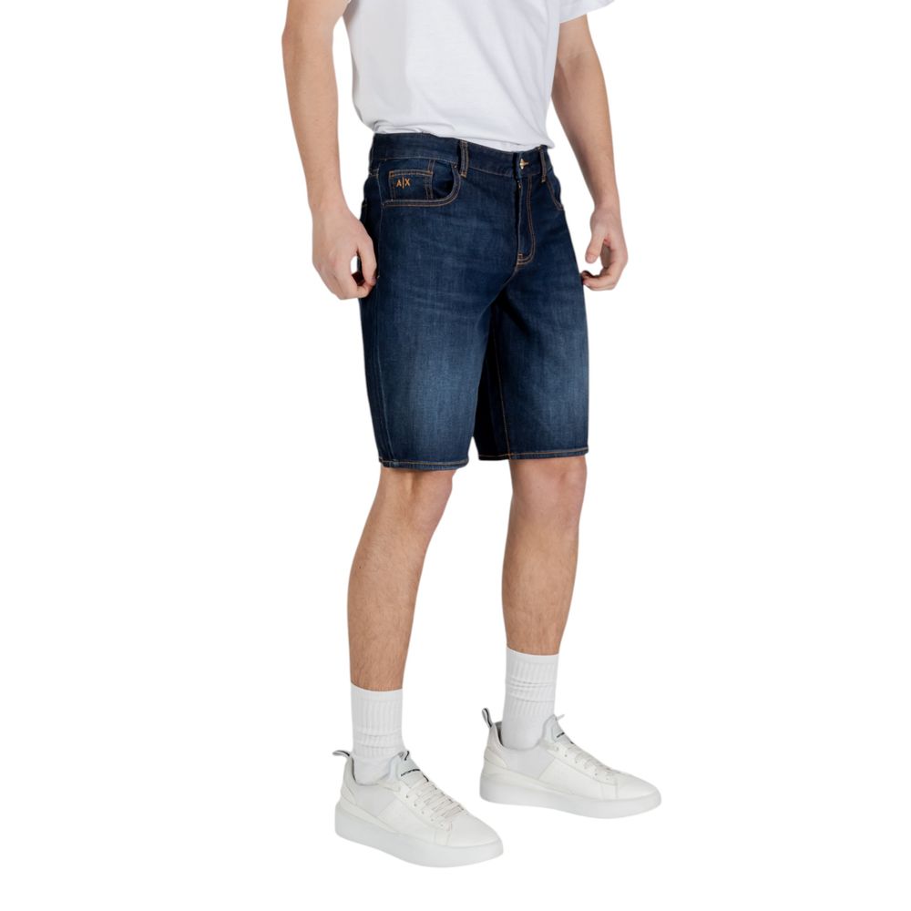 Armani Exchange Men's Regular-Fit Stretch Cotton Bermuda Shorts - Blue