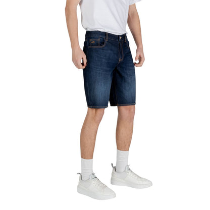 Armani Exchange Men's Regular-Fit Stretch Cotton Bermuda Shorts - Blue