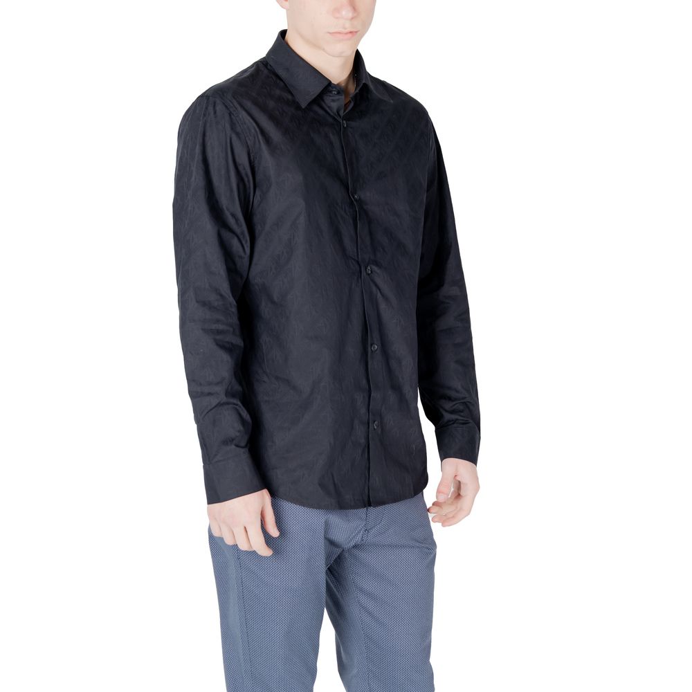 Shirt by Armani Exchange for men in cotton blue, featuring a nuanced and nuanced for a sophisticated finish.